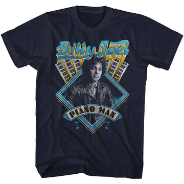 Billy Joel-Billy Joel-Navy Adult S/S T-Shirt - Navy