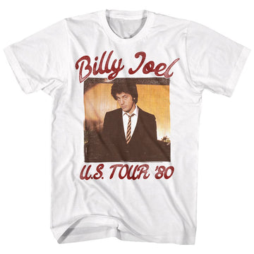 Billy Joel-81 Tour-White Adult S/S T-Shirt - White
