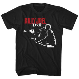 Billy Joel-81 Tour-Black Adult S/S T-Shirt - Black