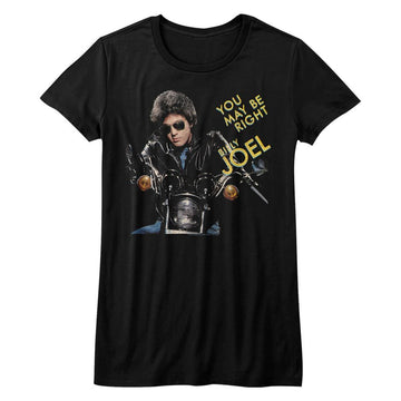 Billy Joel-You May Be Right-Black Ladies S/S T-Shirt - Black