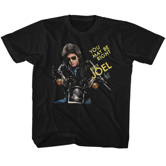 Billy Joel-You May Be Right-Black Youth S/S T-Shirt-Xs (5-6) - Black