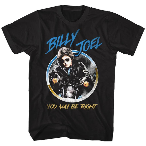 Billy Joel-You May Be Right-Black Adult S/S T-Shirt - Black