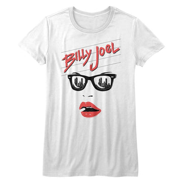 Billy Joel-Lips-White Ladies S/S T-Shirt - White