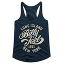 Billy Joel-Long Island-Midnight Navy Ladies Racerback-Xs - Midnight Navy