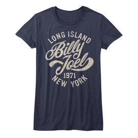 Billy Joel-Long Island-Navy Ladies S/S T-Shirt - Navy
