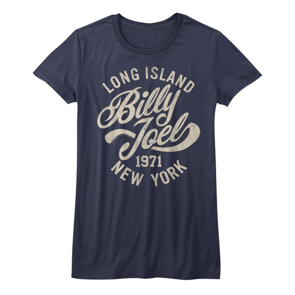 Billy Joel-Long Island-Navy Ladies S/S T-Shirt - Navy