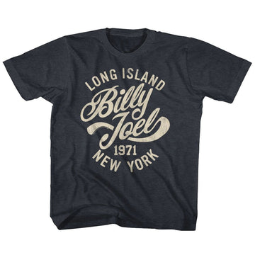 Billy Joel-Long Island-Vintage Navy Youth S/S T-Shirt-Xs (5-6) - Vintage Navy