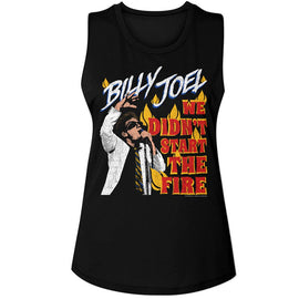 Billy Joel-Didnt Start The Fire-Black Ladies Muscle Tank-S - Black