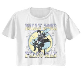 Billy Joel-Billy Joel Pastel Piano Man-White Ladies Festival Cali Crop-S - White
