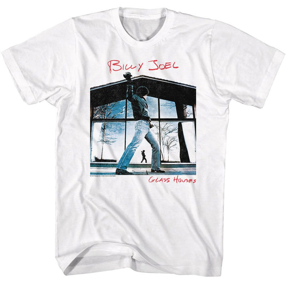 Billy Joel-Billy Joel Glass Houses-White Adult S/S T-Shirt - White