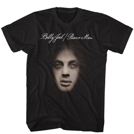Billy Joel-Billy Joel Piano Man Album Cover-Black Adult S/S T-Shirt - Black