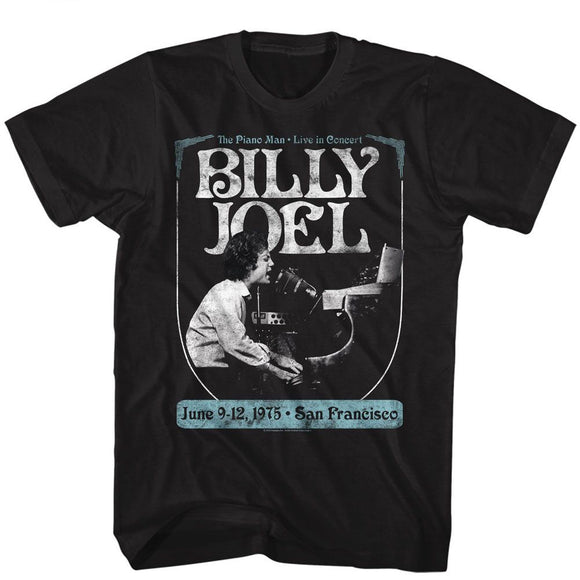 Billy Joel-Billy Joel Poster-Black Adult S/S T-Shirt - Black