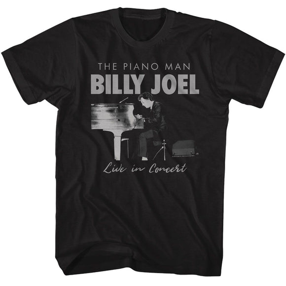 Billy Joel-Billy Joel Monocolor-Black Adult S/S T-Shirt - Black