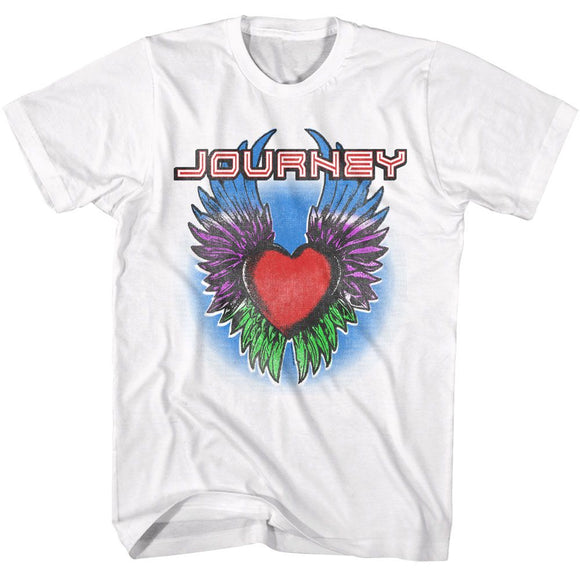 Journey-Journey Winged Heart-White Adult S/S T-Shirt - White