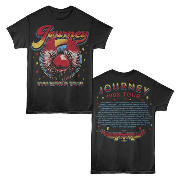 Journey-Journey 1983 World Tour F B-Smoke Adult S/S T-Shirt ***F&B***-S - Smoke