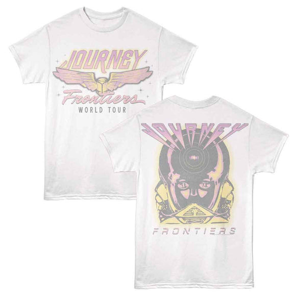 Journey-Journey Frontiers World Tour F B-White Adult S/S T-Shirt ***F&B***-S - White