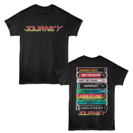 Journey-Journey Song Cassettes-Black Adult S/S T-Shirt ***F&B*** S - Black