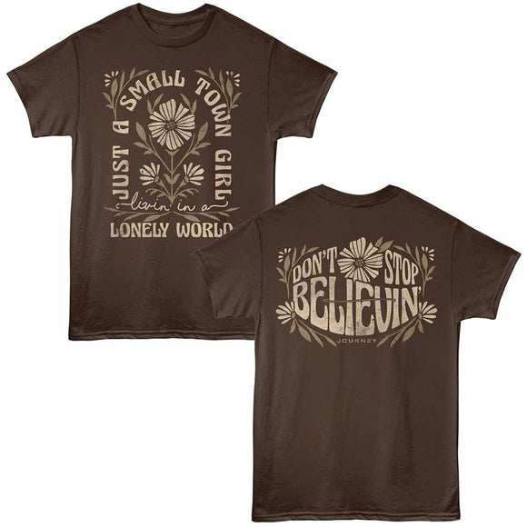 Journey Small Town Girl F B Dark Chocolate Adult T-Shirt