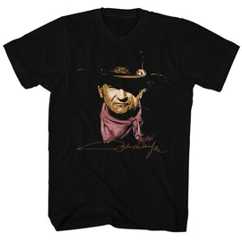 John Wayne-John Wayne-Black Adult S/S T-Shirt - Black