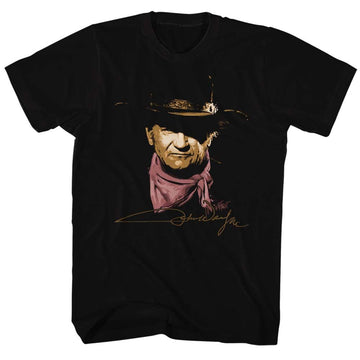 John Wayne-John Wayne-Black Adult S/S T-Shirt - Black