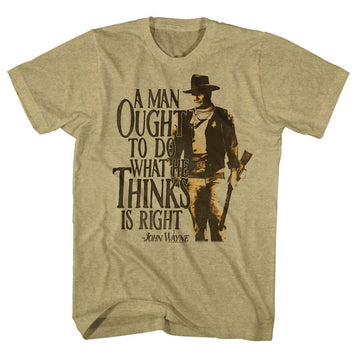 John Wayne-Do It-Khaki Heather Adult S/S T-Shirt - Khaki Heather