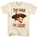 John Wayne-Man/Legend-Natural Adult S/S T-Shirt - Natural
