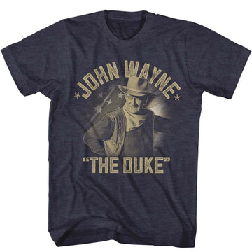 John Wayne-Jw The Duke-Navy Heather Adult S/S T-Shirt - Navy Heather
