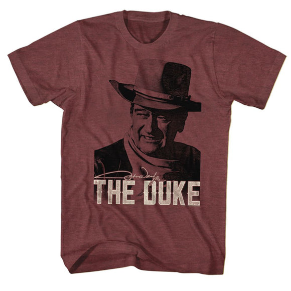John Wayne-Duke-Vintage Maroon Heather Adult S/S T-Shirt - Vintage Maroon Heather