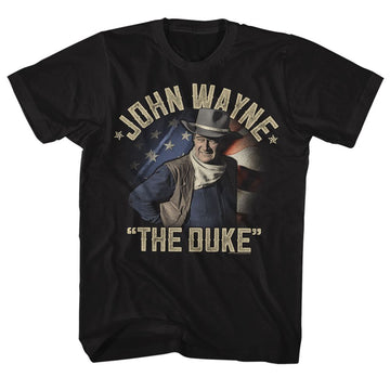 John Wayne-The Duke Returns-Black Adult S/S T-Shirt - Black