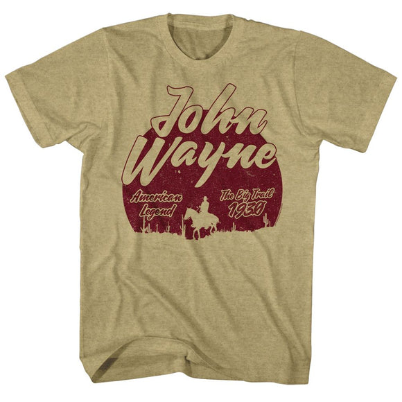 John Wayne-The Big Trail-Khaki Heather Adult S/S T-Shirt - Khaki Heather