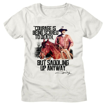 John Wayne-John Wayne Courage-Vintage White Ladies S/S T-Shirt - Vintage White