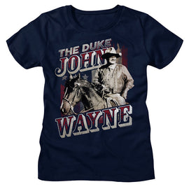 John Wayne-John Wayne The Duke-Navy Ladies S/S T-Shirt - Navy