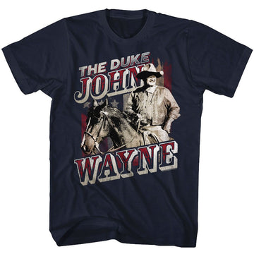 John Wayne-The Duke John Wayne-Navy Adult S/S T-Shirt - Navy