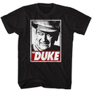 John Wayne-Tha Duke-Black Adult S/S T-Shirt - Black