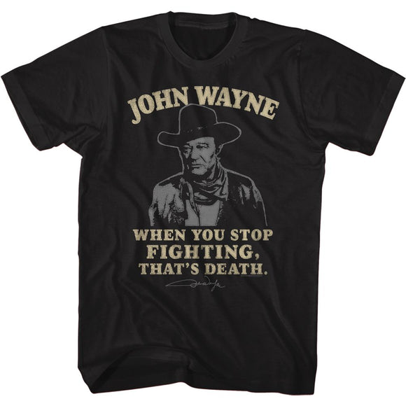 John Wayne-Thats Death-Black Adult S/S T-Shirt - Black
