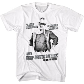 John Wayne-A Second Chance-White Adult S/S T-Shirt - White