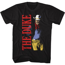 John Wayne-Bigduke-Black Adult S/S T-Shirt - Black