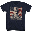 John Wayne-John Wayne Better Flag-Navy Adult S/S T-Shirt - Navy