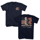 John Wayne-John Wayne Better Flag 2-Navy Adult S/S T-Shirt S ***F&B*** - Navy