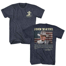 John Wayne-John Wayne Tomorrow Quote-Navy Heather Adult S/S T-Shirt ***F&B*** - Navy Heather