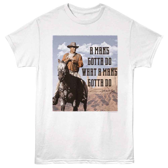 John Wayne-John Wayne Gotta Do-White Adult S/S T-Shirt - White