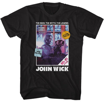 John Wick-John Wick Vhs Cover-Black Adult S/S T-Shirt - Black