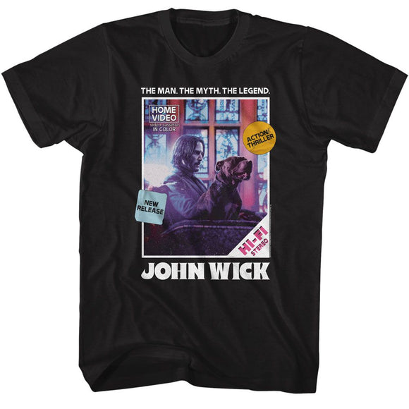John Wick-John Wick Vhs Cover-Black Adult S/S T-Shirt - Black