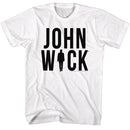 John Wick-John Wick Silhouette Logo-White Adult S/S T-Shirt - White