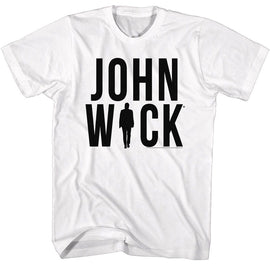 John Wick-John Wick Silhouette Logo-White Adult S/S T-Shirt - White