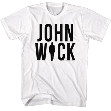 John Wick-John Wick Silhouette Logo-White Adult S/S T-Shirt - White
