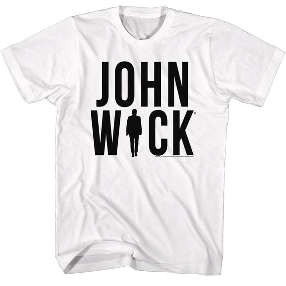 John Wick-John Wick Silhouette Logo-White Adult S/S T-Shirt - White