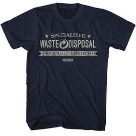 John Wick-John Wick Waste Disposal-Navy Adult S/S T-Shirt - Navy