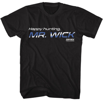 John Wick-John Wick Happy Hunting-Black Adult S/S T-Shirt - Black