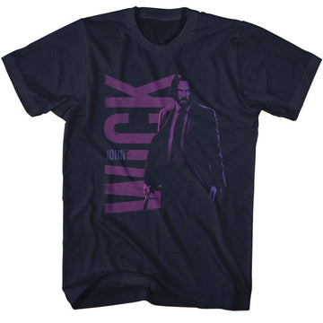 John Wick-John Wick Name And Character Illustration-Navy Adult S/S T-Shirt - Navy